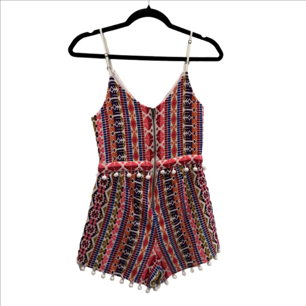 Saylor Women's Romper Multicolor Sleeveless V Neck Adjustable Strap  Size XS